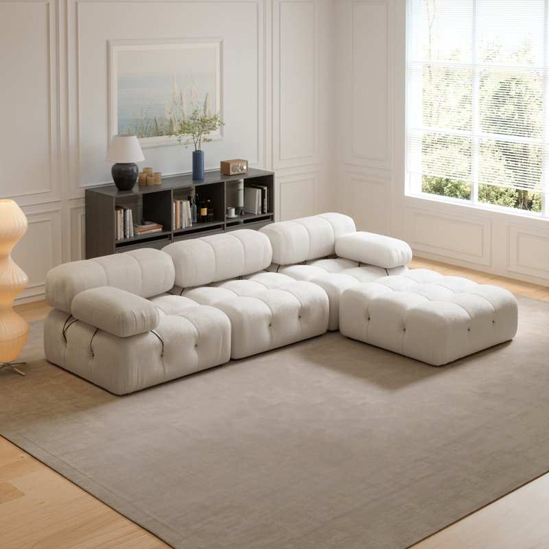 Canapé modulaire rembourré 110 po Kuelper, Blanc