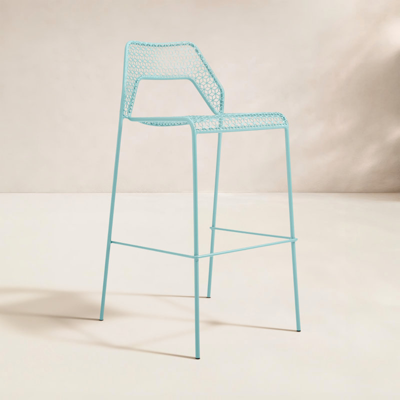 Hot Mesh Outdoor Bar Stool, Aqua, Bar Stool (30.5" Seat Height)