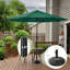 Parasol de patio rond de 9 pi avec base lestée de 19 lb - Inclinaison automatique, manivelle facile, parasol d'extérieur à auvent ventilé pour abat-jour - pour terrasse, balcon, porche, cour ou piscine de Pure Garden (vert)-1605418825