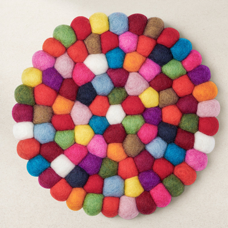 Dessous-de-plat en laine tricoté à la main 8 po MODWOOL (multicolore), Multi-couleur