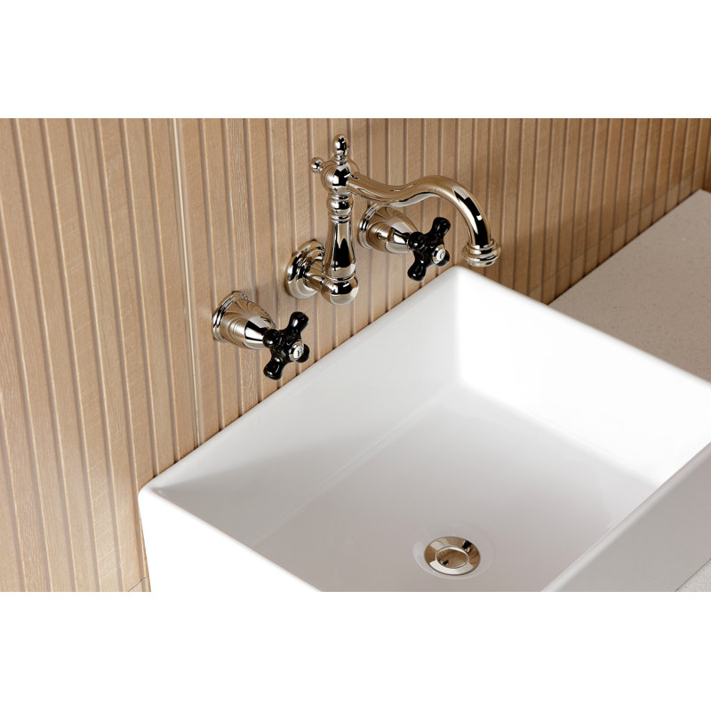 Kingston Brass Duchess Two-Handle Wall Mount Bathroom Faucet, Polished Nickel