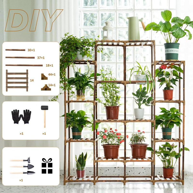 Tablette haute pour plusieurs plantes d'intérieur et d'extérieur 14 niveaux 16 supports à casseroles