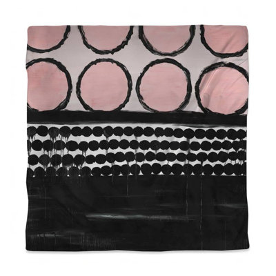 Queen Duvet Cover | Contemporary Abstract Pink Circles Design