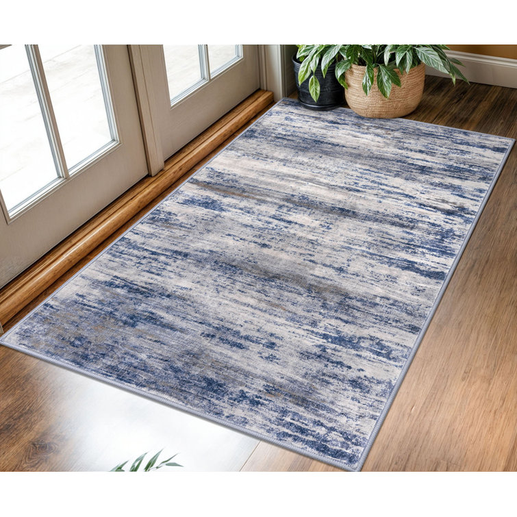 Machine Washable Area Rugs Rubber Backed Rug for Bedroom Living Room