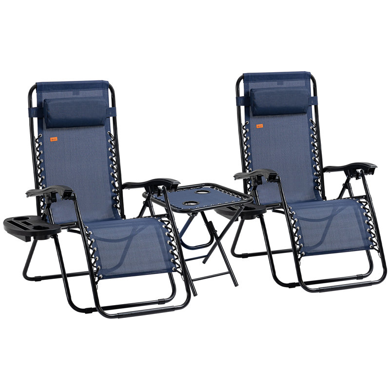 Zero Gravity Chair Set With Side Table