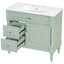 Ensemble de meuble-lavabo moderne 36 po avec lavabo en céramique et tablette réglable Amberlynn-123817749-123817751