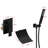 10-Inch Matte Black High Flow Rain Shower System with Waterfall Tub Spout, Handheld Shower Head, and Pressure Balance Valve