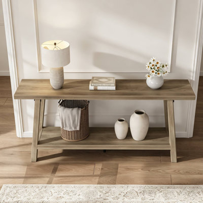Console noire extra longue et étroite – Table d'appoint robuste de 180 cm (71 po) avec rangement à 2 niveaux, bureau d'entrée moderne en bois pour salon, couloir, hall d'entrée, style champêtre, supporte jusqu'à 159 kg (350 lb)