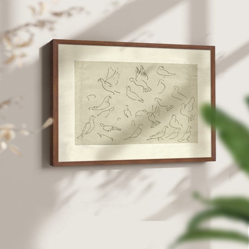 Croquis rétro - LV - reproduction encadrée, H 22 po x l 28 po, Noyer