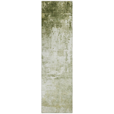 Machine Washable Indoor/Outdoor Xhevrie Sage Rug