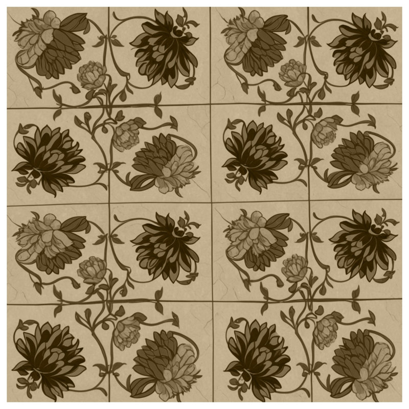 Tapis de bain à motif floral, L 34 po x L 21 po