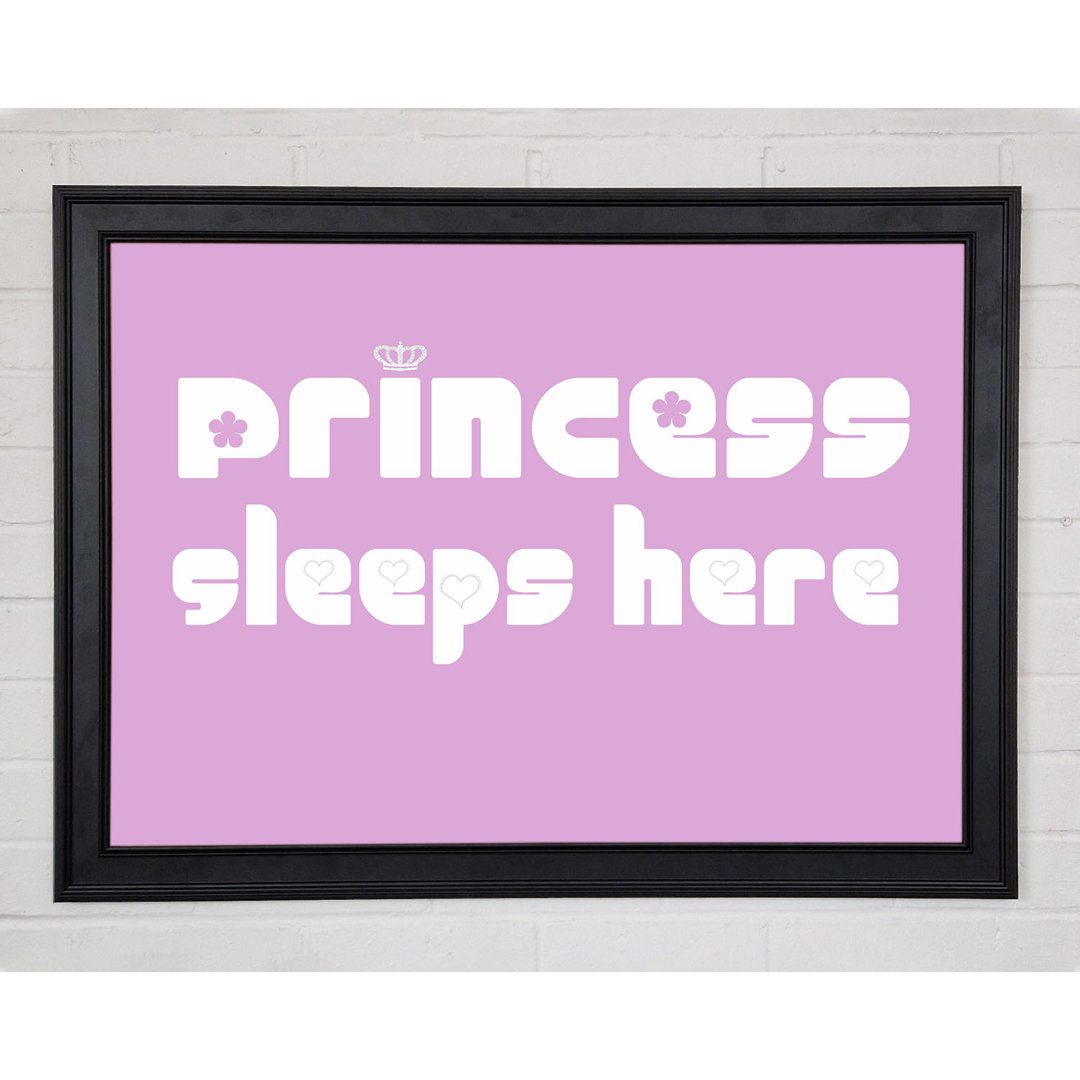 Princesss Sleeps Here 2 Rosa Gerahmter Druck 10048