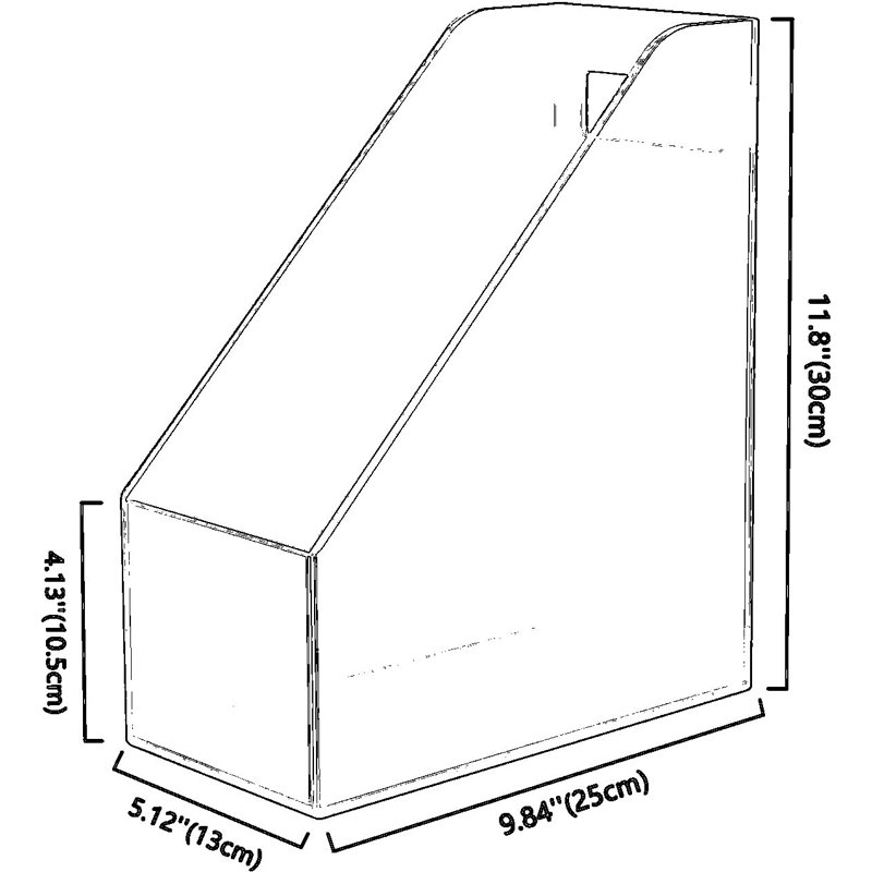 Porte-revues et classeur en acrylique pour bureau, support de rangement vertical transparent avec construction durable pour l'organisation de bureau et de maison