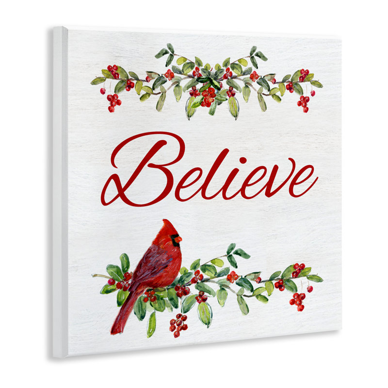 Plaque murale Festive Believe Greenery, design par Sally Swatland