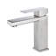 Robinet de salle de bain moderne, bec cascade, acier inoxydable 304, poignée simple, nickel brossé, contrôle de la température, débit d'eau chaude et froide 304, levier, qualité d'eau constante,
