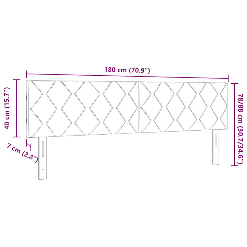 Fabric Headboard Geometric With Headboard Fabric, 140 x 190cm, Dark Grey