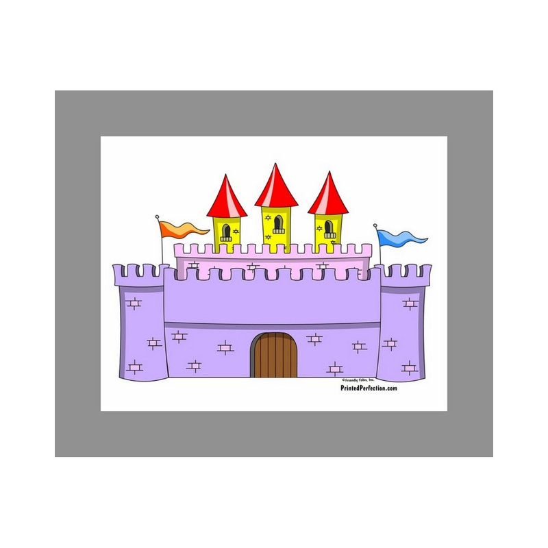 Caricature personnalisée de château avec un tapis, prête à encadrer, Oui