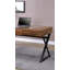 Bureau d'ordinateur avec trois tiroirs de rangement USB et prise de courant, pieds en X
