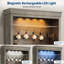 Armoire-bar 72 po avec 6 lumières à DEL et 6 tiroirs et armoires Farmhouse-308924327