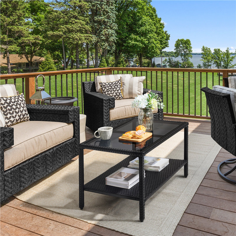 Rectangular Metal Outdoor Coffee Table , 92.5cm cm W 50.5cm cm D