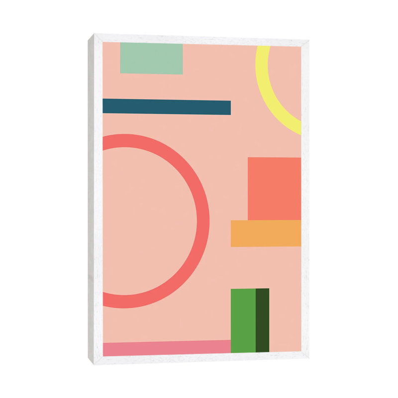 Modern Geometric LXX - Print on Canvas, 152.5 cm H x 101.5 cm W, White Framed