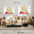 Abstract Geometric Triangular Pattern Colors Multi Piece Canvas Print On Canvas 3 Pieces by Jonathan A. Set-93062550