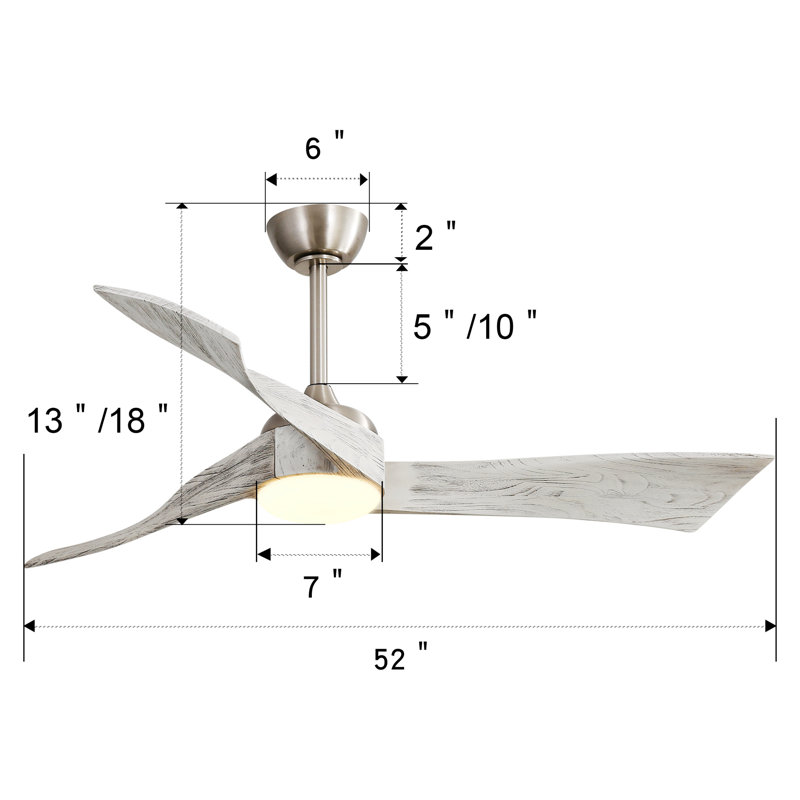 Ventilateur de plafond 51,96, Nickel brossé