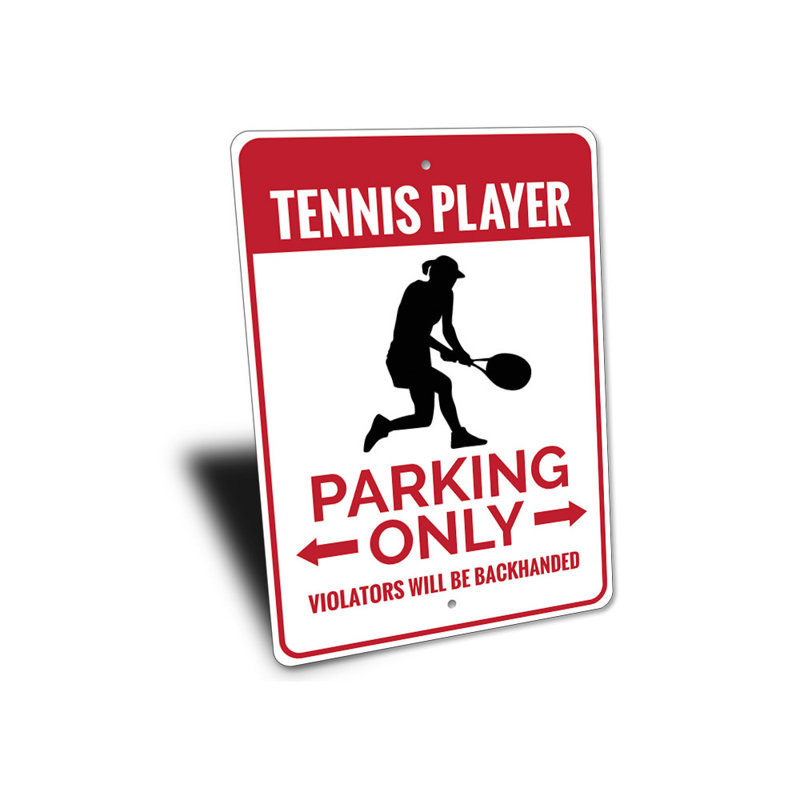 Enseigne de tennis en aluminium, H 18 po x l 12 po x P 0,06 po