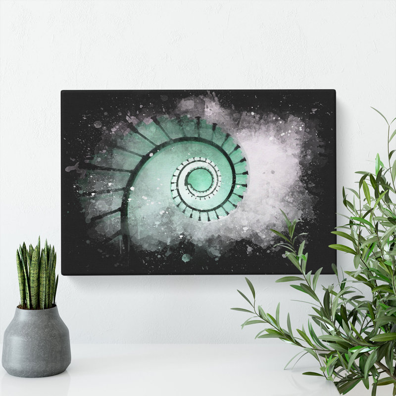 Lighthouse Spiral Staircase - Wrapped Canvas Painting, 50cm H x 76cm W x 3cm D