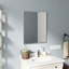 24 po, aluminium, argent, miroir de salle de bain, reflet compact, large et transparent, surface réfléchissante lisse et élégante