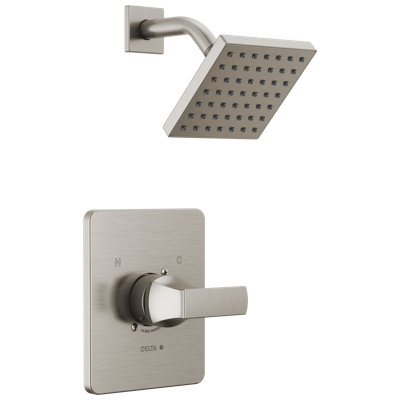 Ensemble de robinet de douche Velum 14 Series, ensemble de pomme de douche et poignée en nickel brossé, ensemble de garniture de valve, acier inoxydable (valve non incluse)