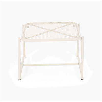 Modern Iron Mesh Top Side Table With Sled Base, For Outdoor And Indoor Use, Enhancing Any Decor