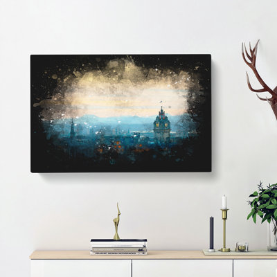 Edinburgh Skyline In Scotland - Wrapped Canvas