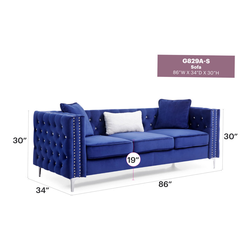 Meuble Paige, canapé de salon, Blue