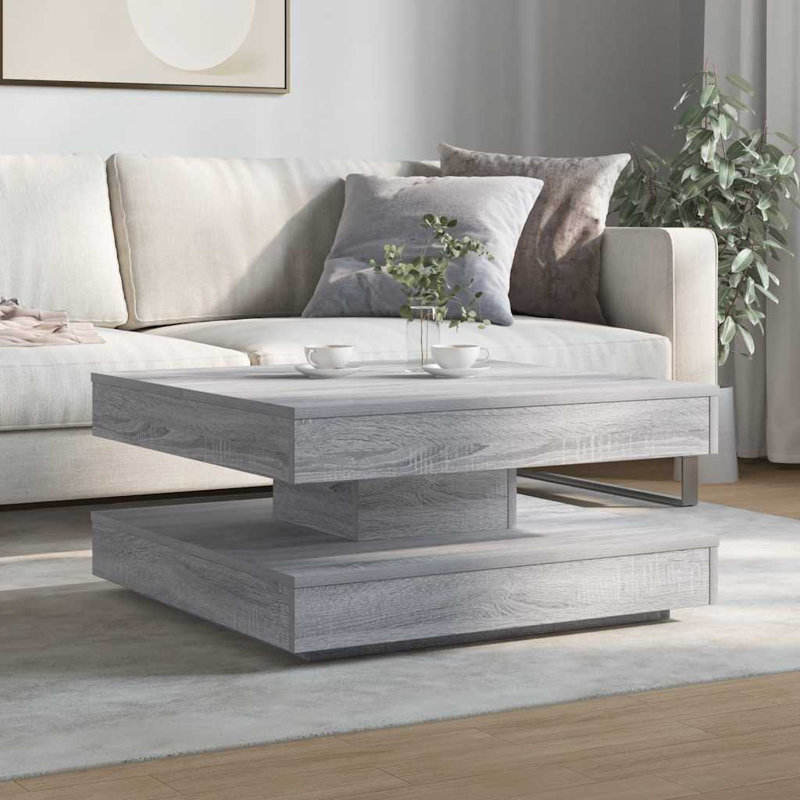 Coffee Table with Storage, Grey , 34.5" H x 70" L x 70" W