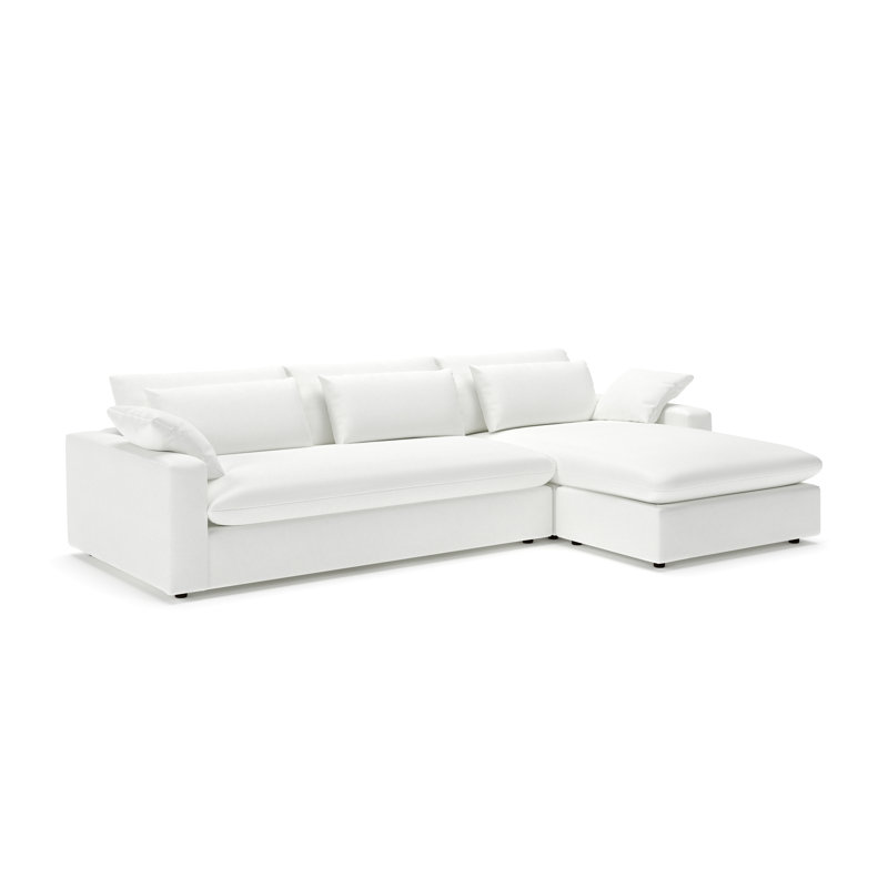 Remy Chaise Sectional, Right Hand Facing, John Flour Performance Linen Blend