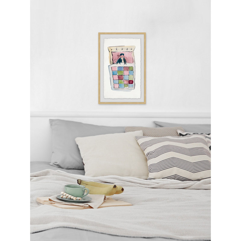 Sleeping Pink - Single Picture Frame Painting, 46 cm H x 30 cm W