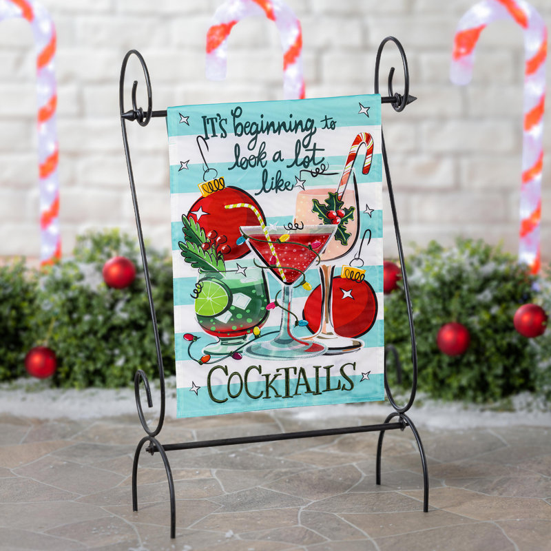 Applique de Noël de Noël avec drapeau de jardin