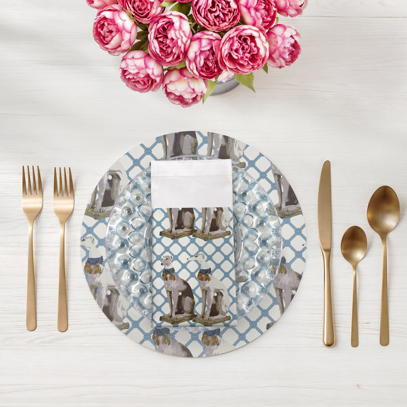 Regal Grey Hound Cotton Sateen Dinner Napkins, Wyeth
