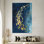 Golden Fish Glass Wall Art: Modern Animal Decor Printed Canvas,1P GoldFramedCanvas