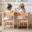 Chaise en bois pour tout-petits, bureau en bois pour enfants ou chaise d'activité et repose-pieds (ensemble de 2)