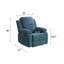 Fauteuil inclinable simple bleu clair, imperméable et résistant aux égratignures, peut s'incliner entre 110 et 115 °