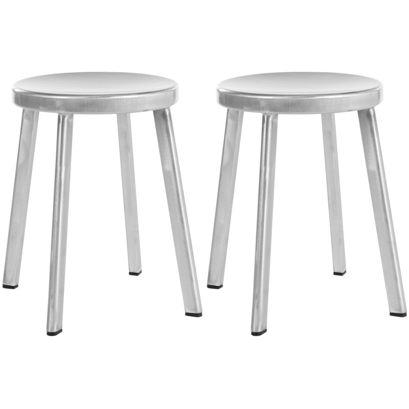 Liborius Counter Stool with Metal Frame, Silver