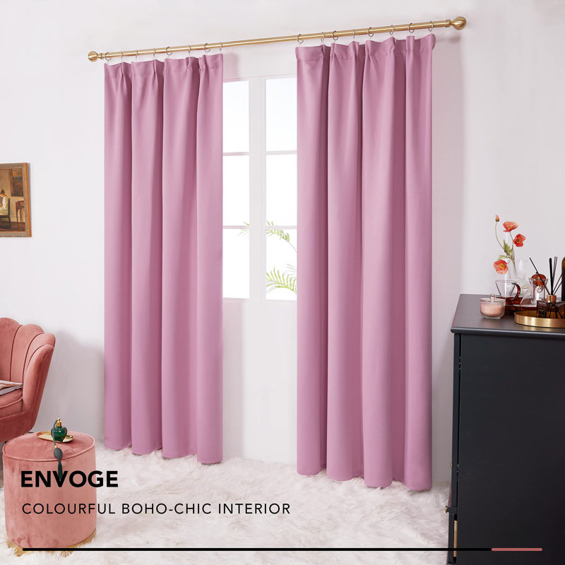 Qualesha Blackout Curtain Pair, 55cm Width x 175cm Drop