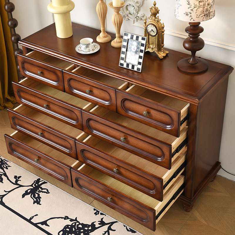 Commodes et commodes rectangulaires en bois massif noyer