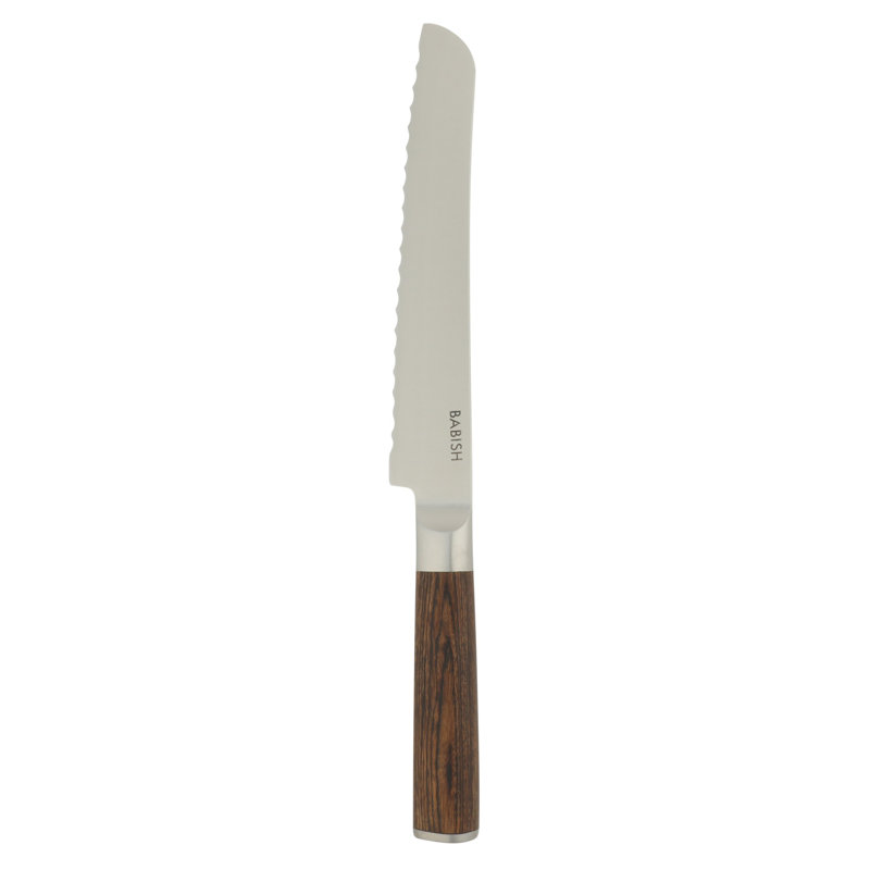 Babish 8'' Hollow Edge Bread Knife, Dark Brown