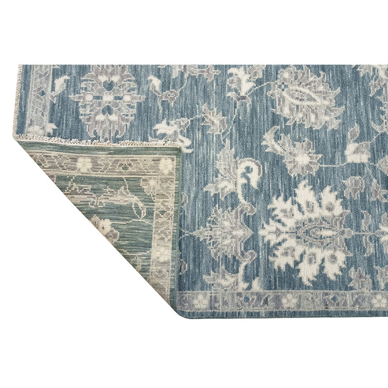 Tapis oriental gris / beige tissé à la main Rectangle, Rectangle 9 pi x 12 pi