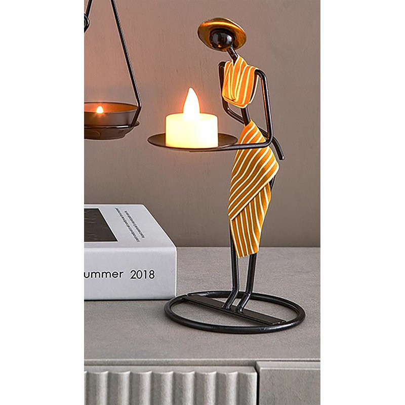 8.66'' H Metal Tabletop Candlestick, 8.66" H x 3.94" W x 5.43" D