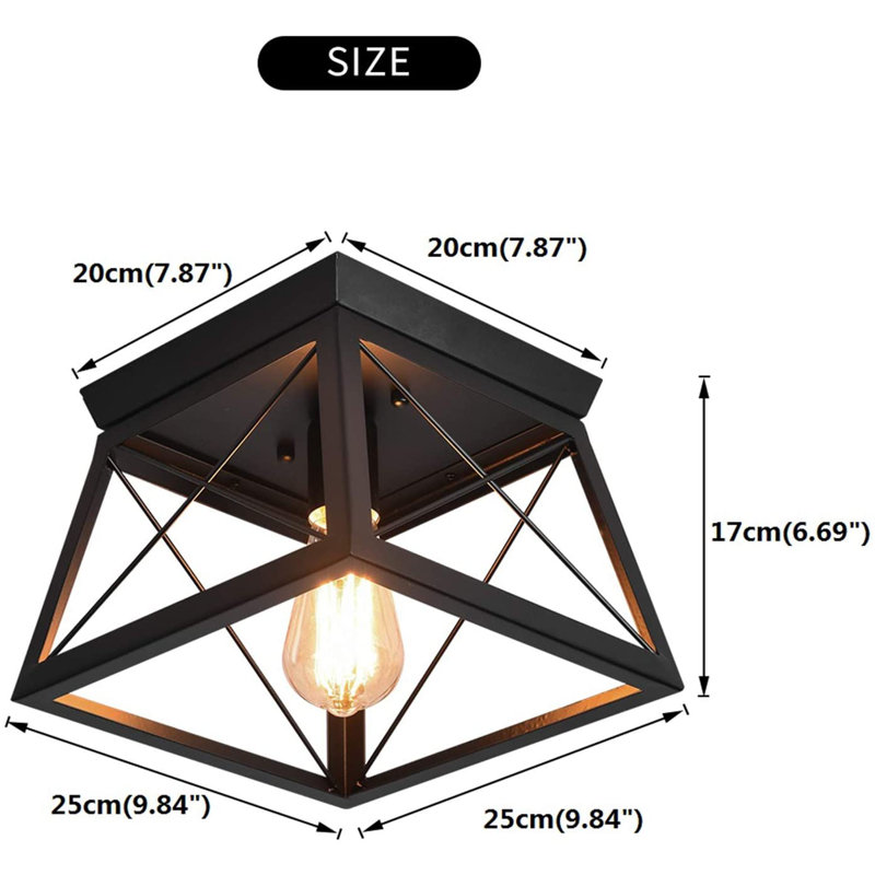 Demetrious 1-Light 25cm Flush Mount, Black
