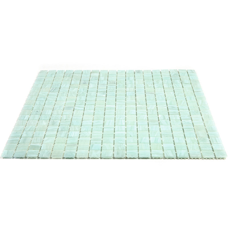 Skosh 0.6" x 0.6" Glass Grid Mosaic Wall & Floor Tile , Ice Green